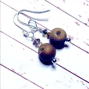Druzy earrings on SP earwires by Susan A Ray
